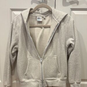TNA Cozy Fleece Hoodie in Light Gray